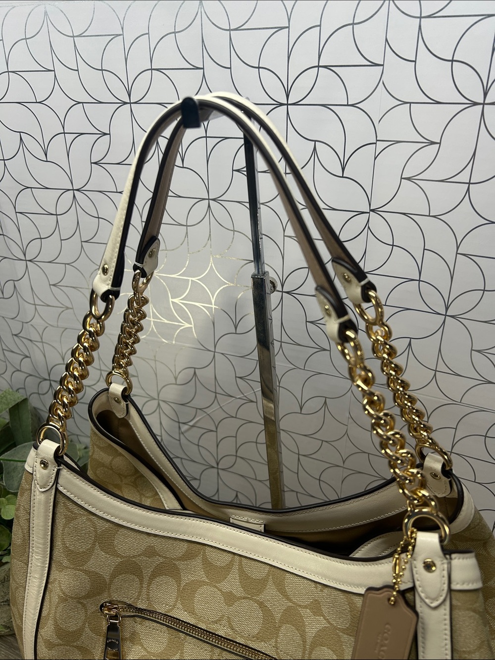 Coach Cream Signature Canvas Tote Bag - Picture 5 of 14